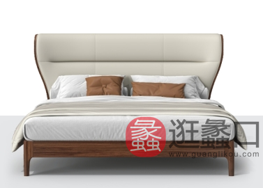 羽尚意式极简家具卧室意式极简床黑胡桃YS3109
